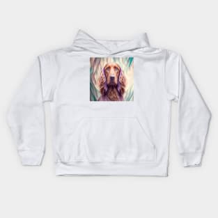 A Fractal Design of An Irish Setter Kids Hoodie